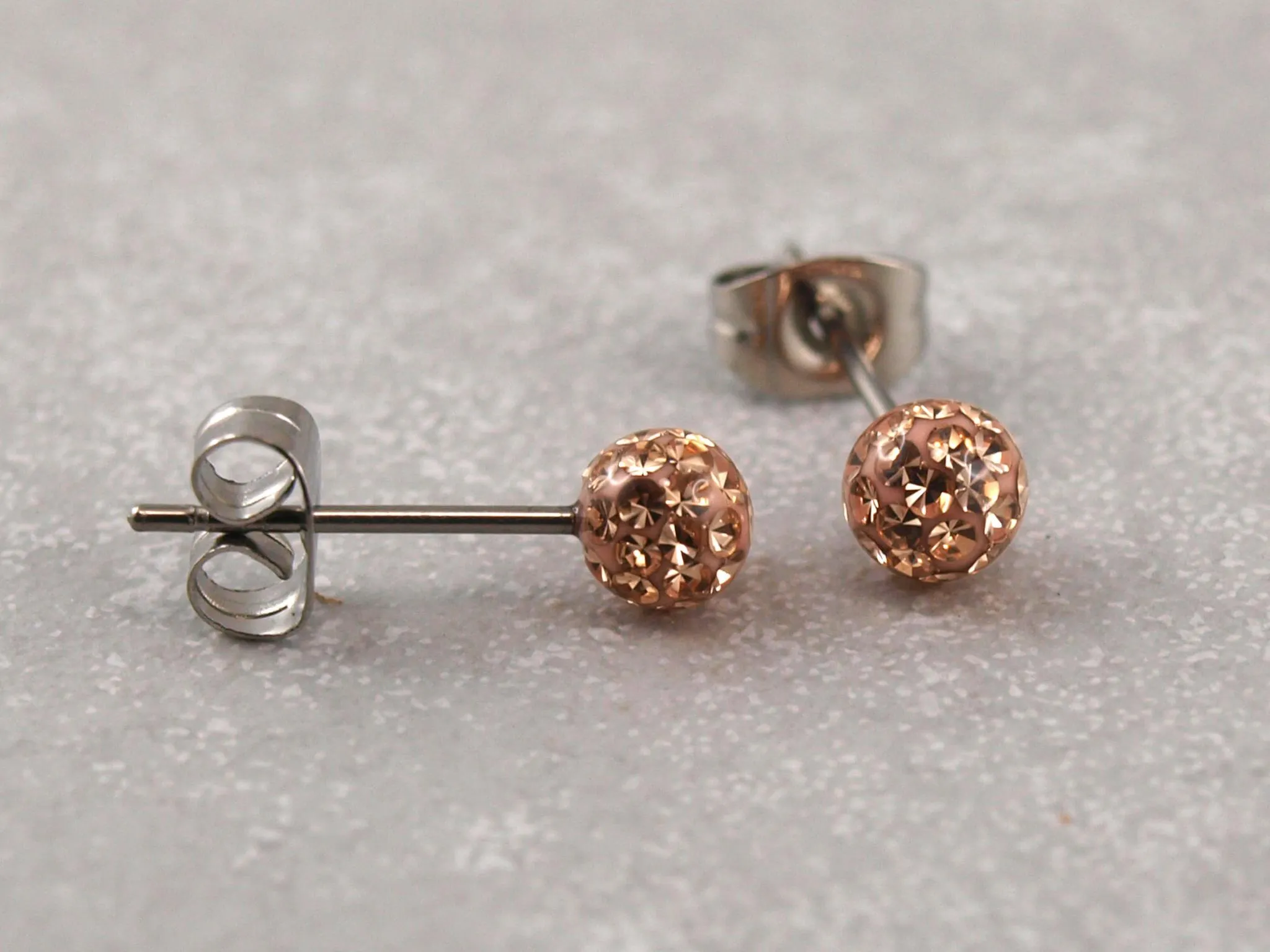 Chirurgenstahl Ohrstecker Glitzer-Kugel – Bild 6