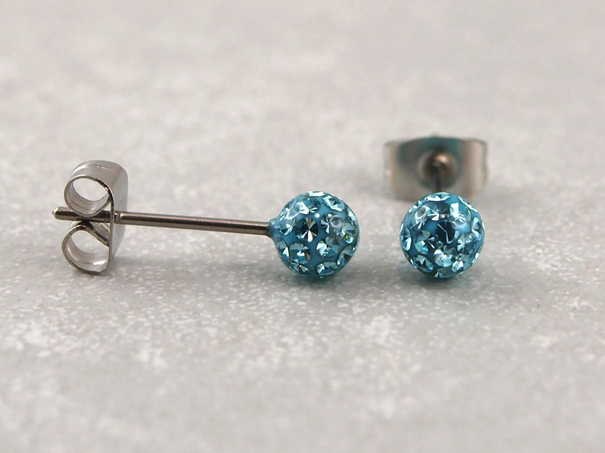 Chirurgenstahl Ohrstecker Glitzer-Kugel – Bild 5