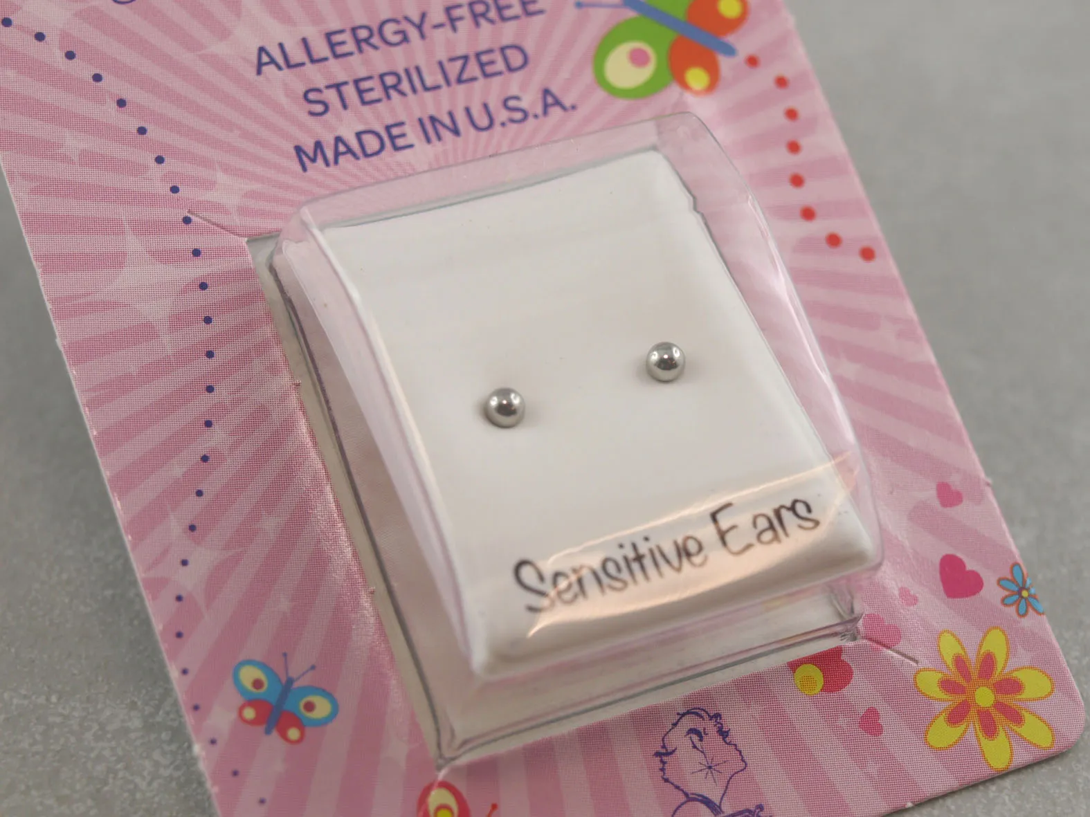 Medizinische Ohrringe für Kinder, Kugel Ohrstecker