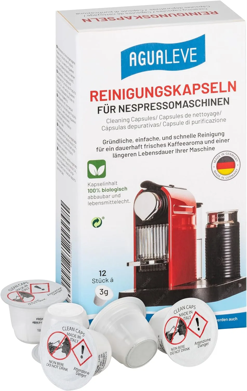 Agualeve – Reinigungskapseln für Nespressomaschinen