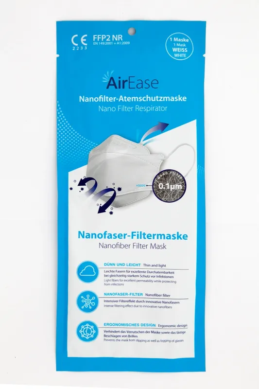 AirEase Nanofilter-Maske FFP2 NR – MHD 08/25