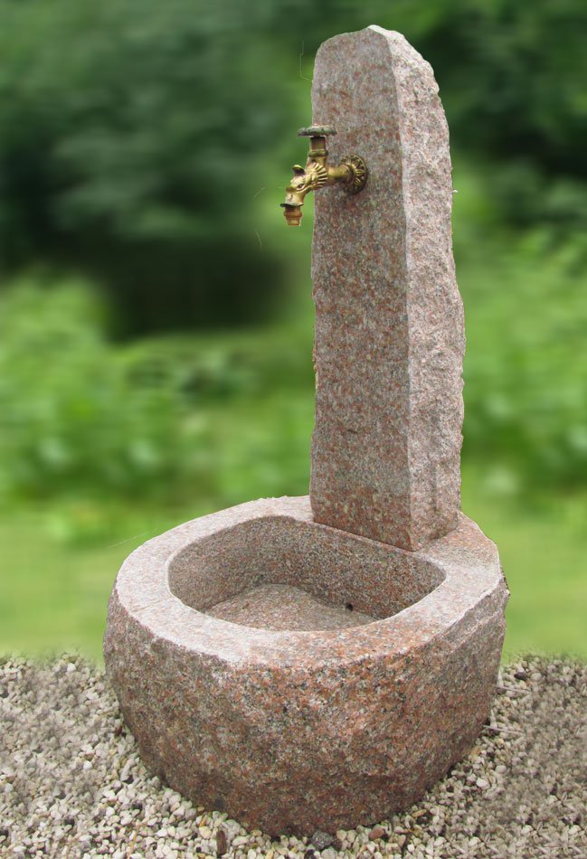 Granitbrunnen Rocky Mountain Rosa 100cm