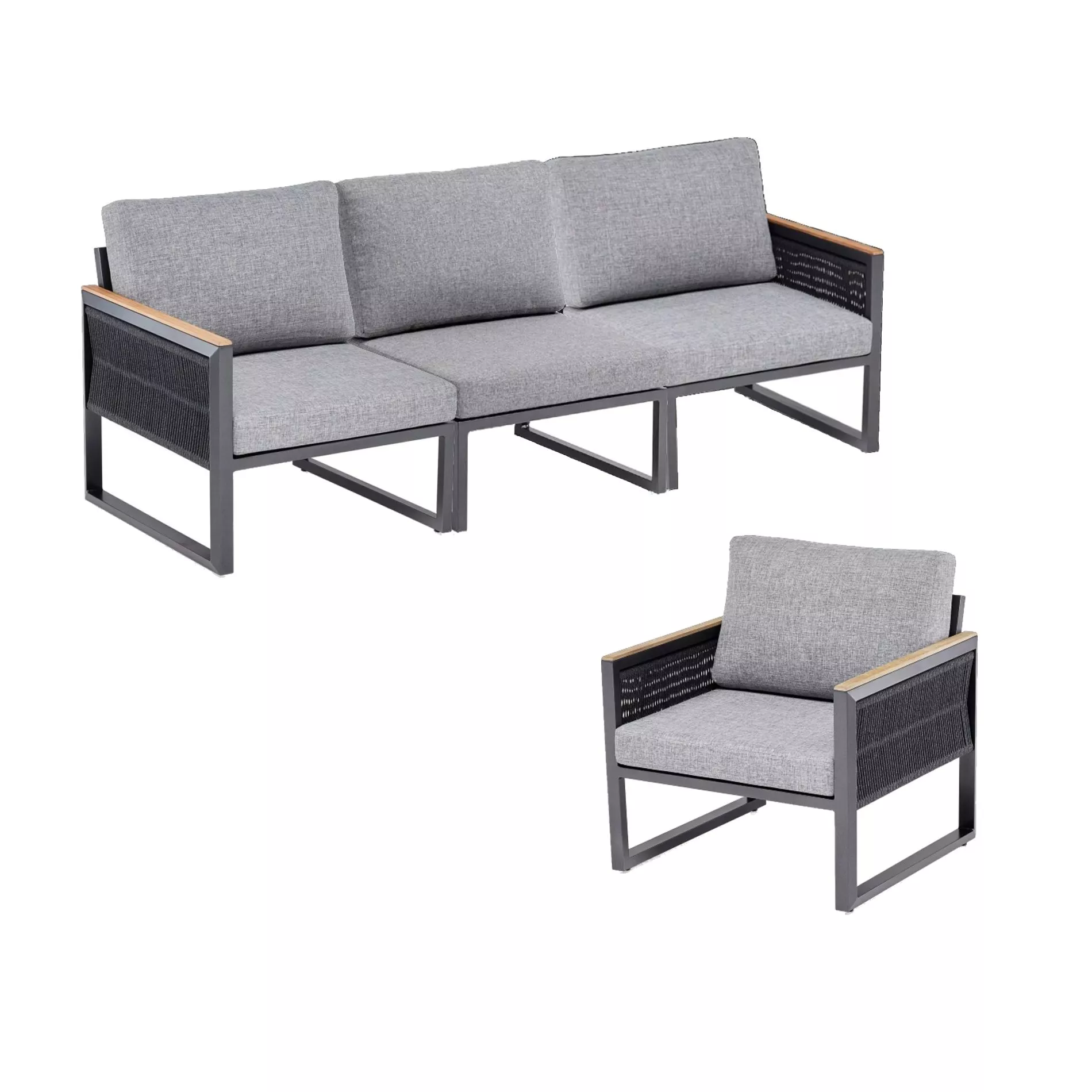 Kettler Ocean Skid Modular Rope Loungeset 4-tlg.